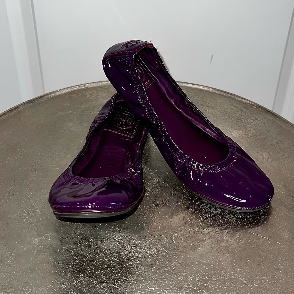 Tory Burch Eddie Patent Leather Ballet Flats Shoes Size: 6.5 M